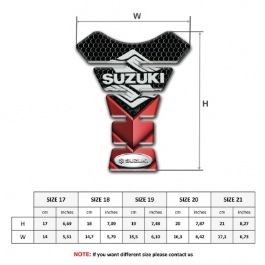 Suzuki Tank Pad Motorbike Black red Decoration New logo style 