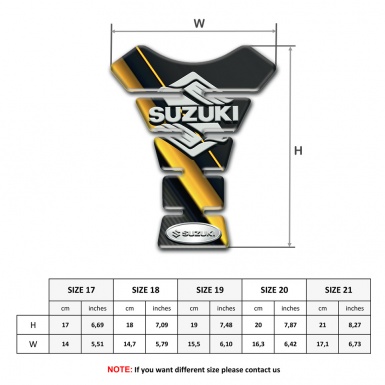 Suzuki Tank Guard Pads Diagonal Yellow Tape Design Stylish Logo 