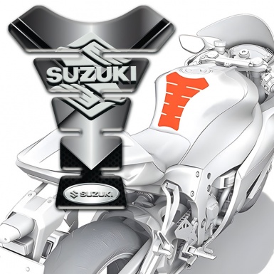 Suzuki Tank Pad Protector Chromed Base Stylish Logo Design 