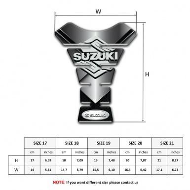 Suzuki Tank Pad Protector Chromed Base Stylish Logo Design 
