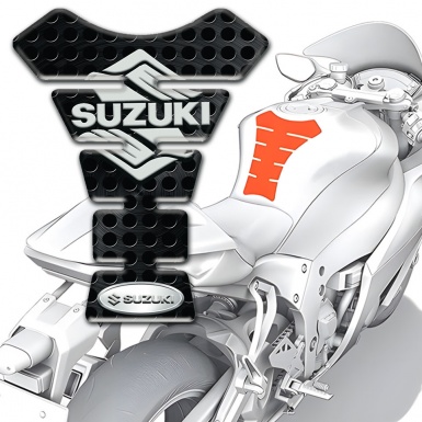 Suzuki Tank Fuse Perforated Black Surface DEsign Stylish Logo 