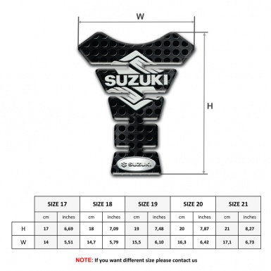Suzuki Tank Fuse Perforated Black Surface DEsign Stylish Logo 