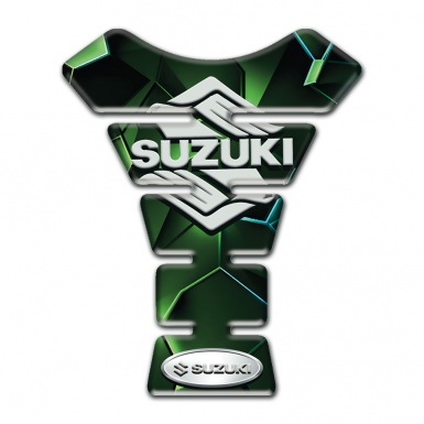 Suzuki  Tank Protector Green Diamond Effect Design Stylish Logo 