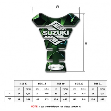 Suzuki  Tank Protector Green Diamond Effect Design Stylish Logo 