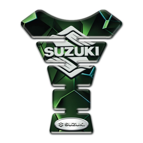 Suzuki  Tank Protector Green Diamond Effect Design Stylish Logo 