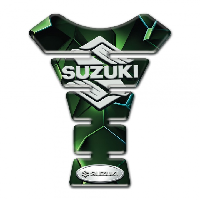 Suzuki  Tank Protector Green Diamond Effect Design Stylish Logo 