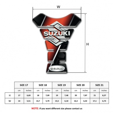 Suzuki Tank Guard Pads Black base with Red Band Design 
