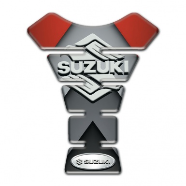 Suzuki Tank Pad Motorbike Red Gray Decoration Stalish Logo 