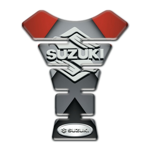 Suzuki Tank Pad Motorbike Red Gray Decoration Stalish Logo 