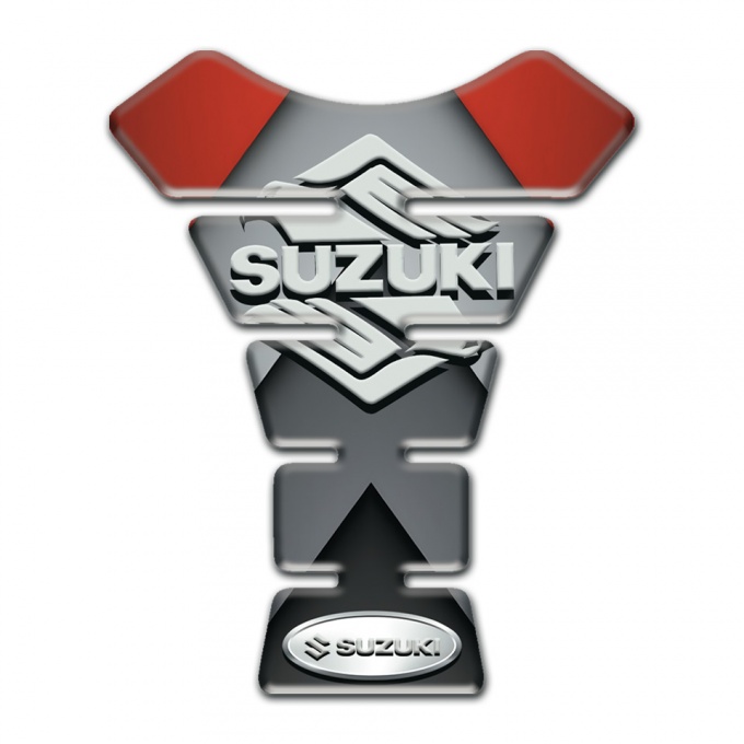 Suzuki Tank Pad Motorbike Red Gray Decoration Stalish Logo 