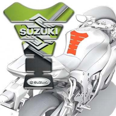 Suzuki Tank Protector Green Black base Stylish Logo Design