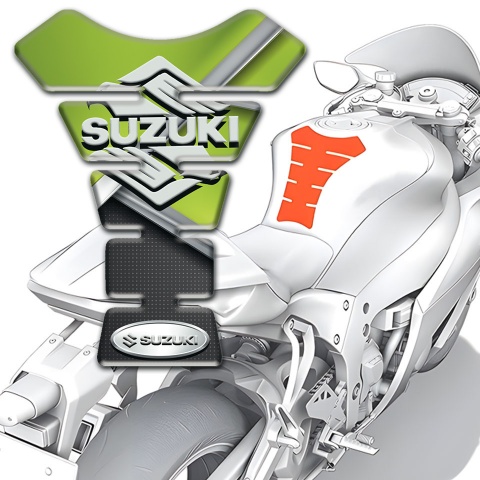 Suzuki Tank Protector Green Black base Stylish Logo Design
