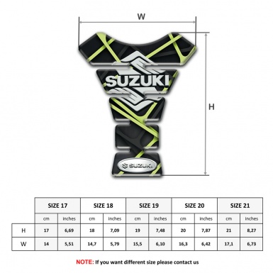 Suzuki Tank Guard Pads Black Base with Green Lines Design 