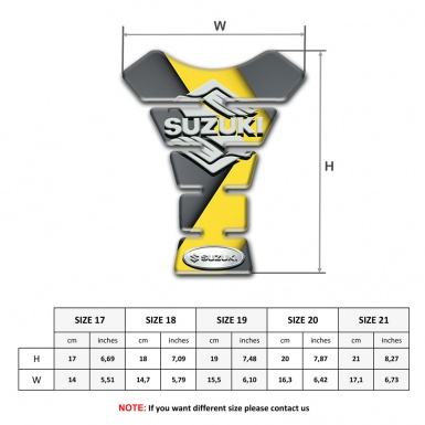 Suzuki Tank Pad Motorbike Yellow Gray Model with Stylish Logo 