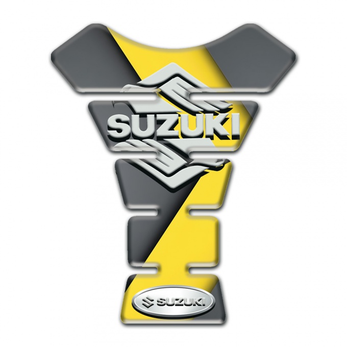 Suzuki Tank Pad Motorbike Yellow Gray Model with Stylish Logo 