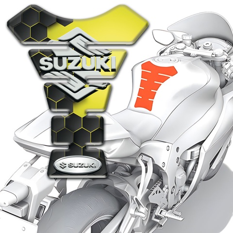 Suzuki Tank Guard Pads Unique Design with Classic Logo 