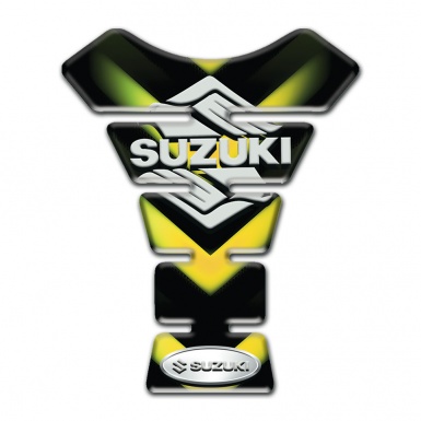 Suzuki Tank Pad Protector Green Yelloow Lights Design Classic Logo 