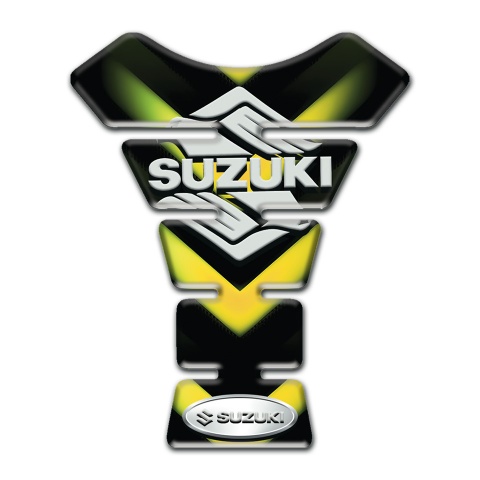 Suzuki Tank Pad Protector Green Yelloow Lights Design Classic Logo 