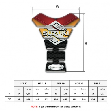 Suzuki Tank Protector Fire Motive Colors Base Classic Logo 