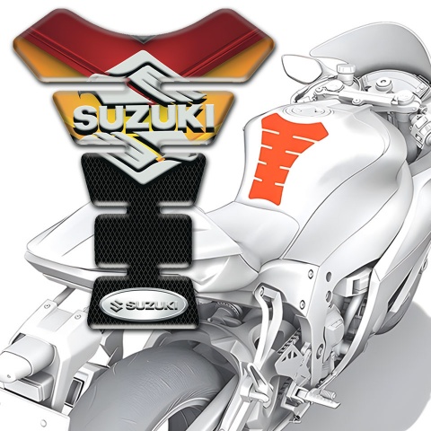 Suzuki Tank Protector Fire Motive Colors Base Classic Logo 