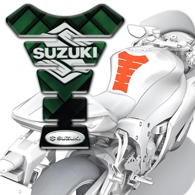 Suzuki Tank Guard Pads Dark Green Parts Base Style Classic Logo 