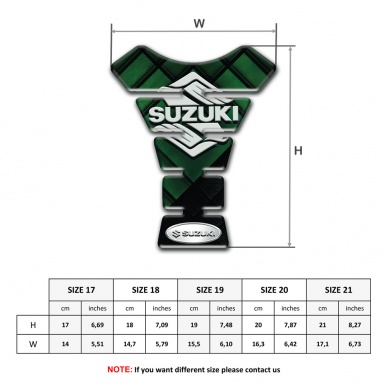 Suzuki Tank Guard Pads Dark Green Parts Base Style Classic Logo 