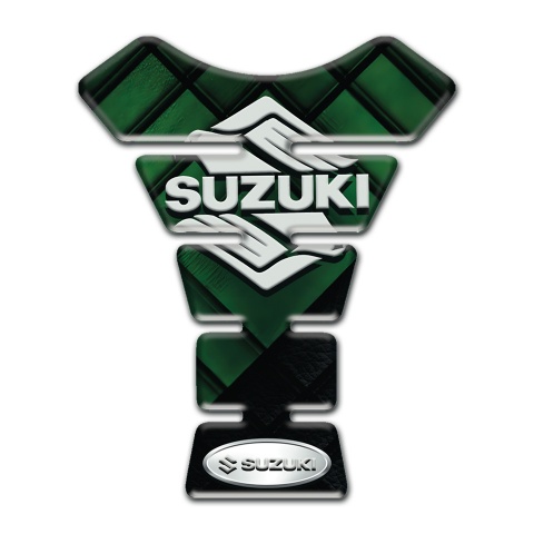 Suzuki Tank Guard Pads Dark Green Parts Base Style Classic Logo 