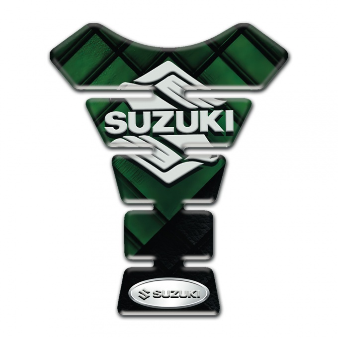 Suzuki Tank Guard Pads Dark Green Parts Base Style Classic Logo 