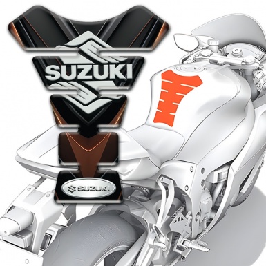 Suzuki Tank Pad Protector Black Brown Decoration Classic Logo 