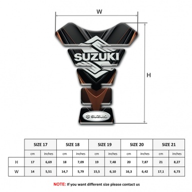 Suzuki Tank Pad Protector Black Brown Decoration Classic Logo 