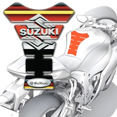 Suzuki Tank Pad Motorbike Classic Logo with Multicolored Base 