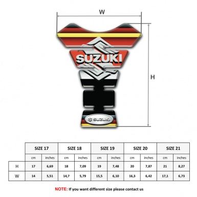 Suzuki Tank Pad Motorbike Classic Logo with Multicolored Base 