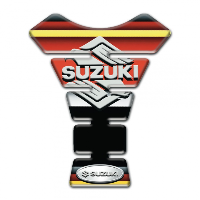 Suzuki Tank Pad Motorbike Classic Logo with Multicolored Base 