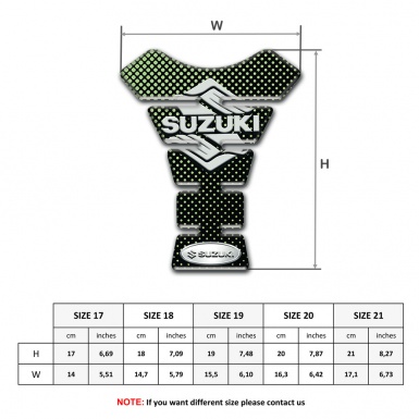 Suzuki Tank Protector Green Dots Design Classic Logo 