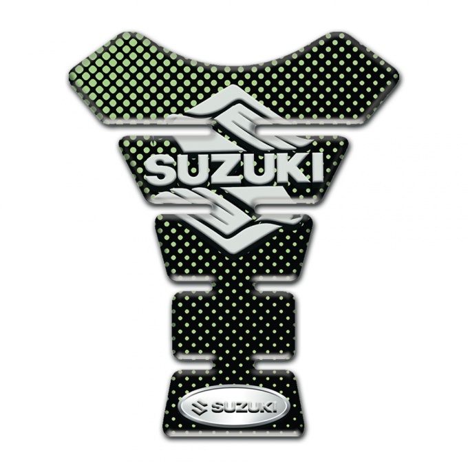Suzuki Tank Protector Green Dots Design Classic Logo 