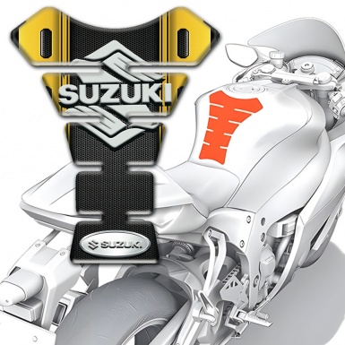 Suzuki Tank Fuse Yellow Black Vision Stylish logo 