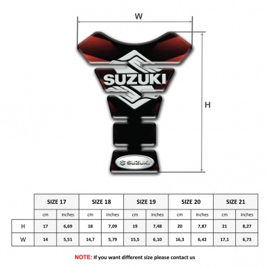 Suzuki Tank Protector Merged Red Black Colors Base Classic Logo 