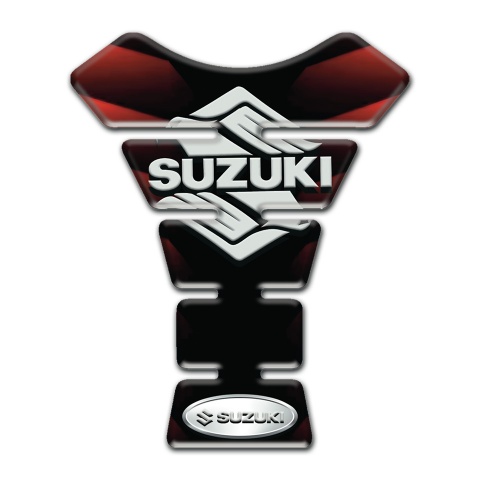Suzuki Tank Protector Merged Red Black Colors Base Classic Logo 