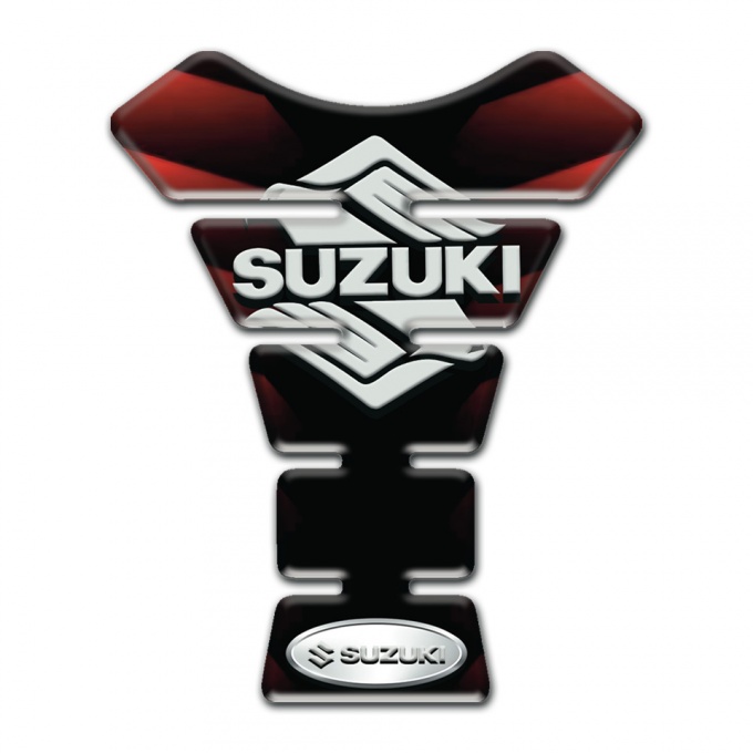 Suzuki Tank Protector Merged Red Black Colors Base Classic Logo 