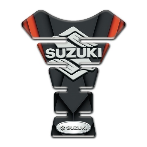 Suzuki Tank Guard Pads Black Orange Decoration Stylish Logo 