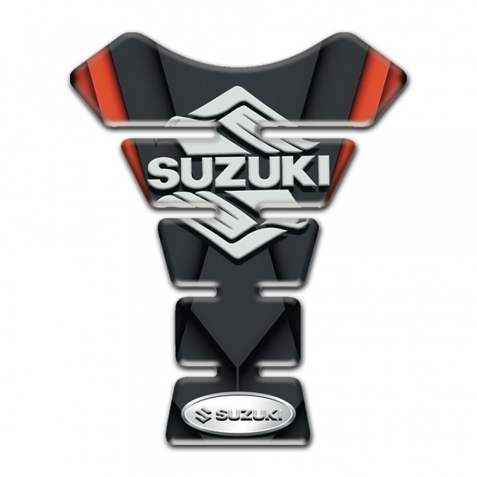 Suzuki Tank Guard Pads Black Orange Decoration Stylish Logo 