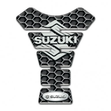 Suzuki Tank Guard Pads Honeycomb Base Classic Logo 