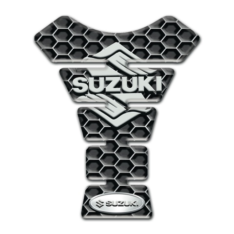 Suzuki Tank Guard Pads Honeycomb Base Classic Logo 