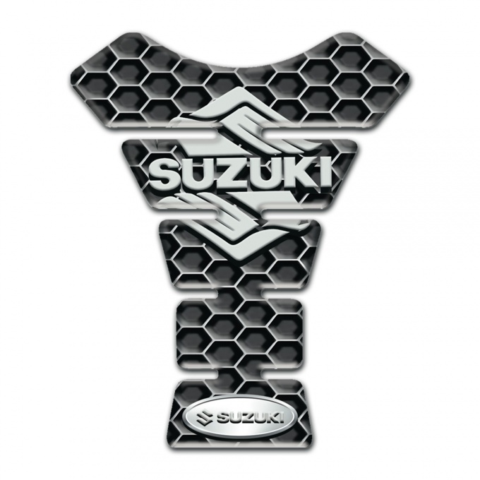 Suzuki Tank Guard Pads Honeycomb Base Classic Logo 