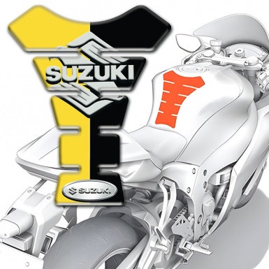 Suzuki Tank Fuse Yellow Black Halves Edition Stylish Logo 