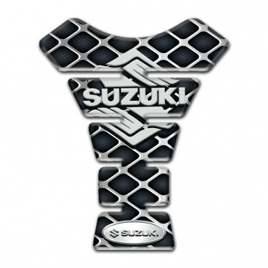 Suzuki Tank Pad Motorbike Steel Mesh Base Effect Stylish Logo Design 