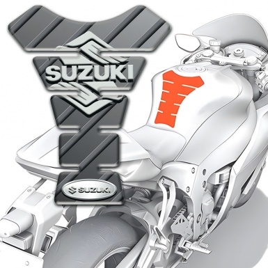 Suzuki Tank Pad Protector Gray Background with Stylish Logo 