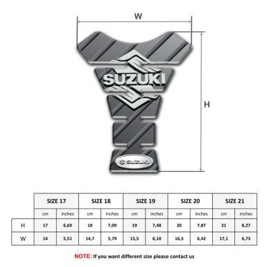 Suzuki Tank Pad Protector Gray Background with Stylish Logo 