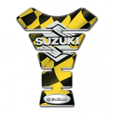 Suzuki Tank Fuse Black Yellow Squares Base Classic Logo 