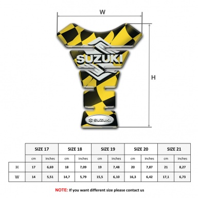 Suzuki Tank Fuse Black Yellow Squares Base Classic Logo 